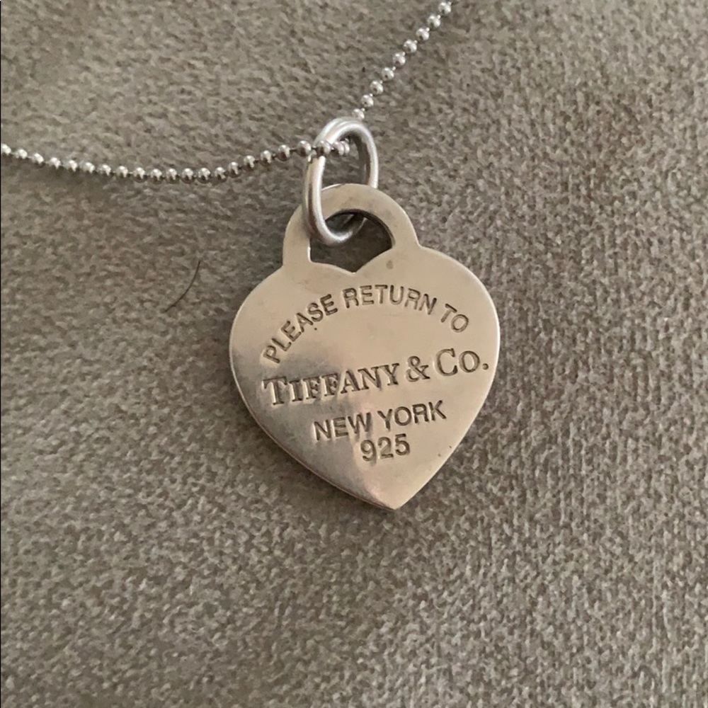 Tiffany heart tag pendant good condition